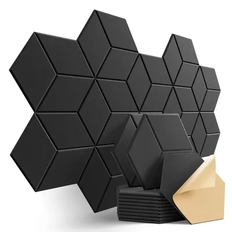 Office Furniture At Home - 12 Pcs Self-Adhesive Hexagon Sound Insulation