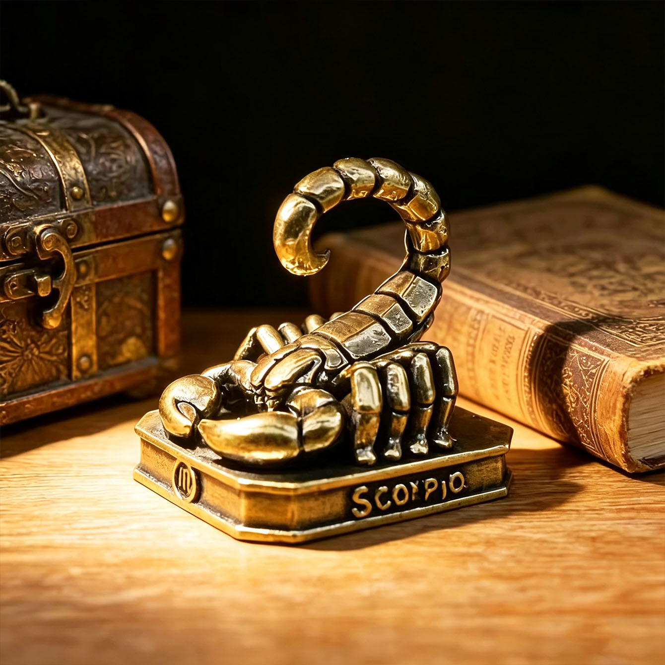 Office Furniture At Home - Handmade Brass Zodiac Ornaments - vintage