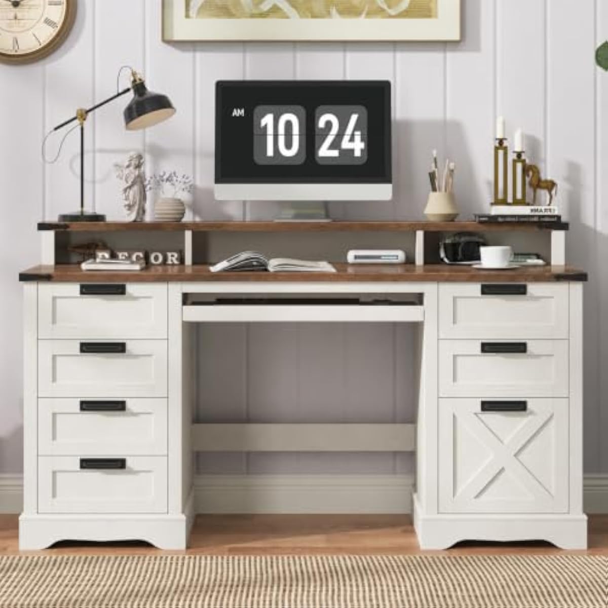 60.62 inch farmhouse executive - Office Furniture Plus review and price