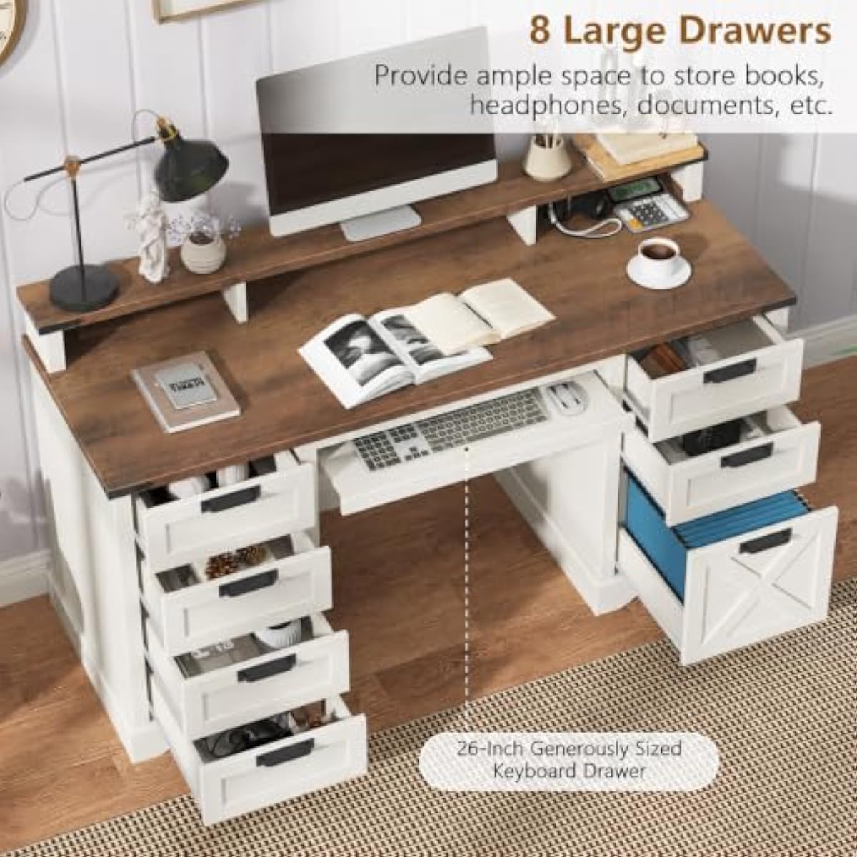 60.62 inch farmhouse executive - Office Furniture Plus review and price