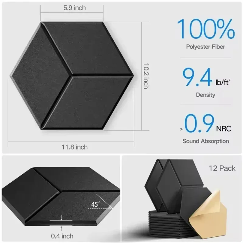 12 Pcs Self-Adhesive Hexagon S - Office Furniture At Home review and price