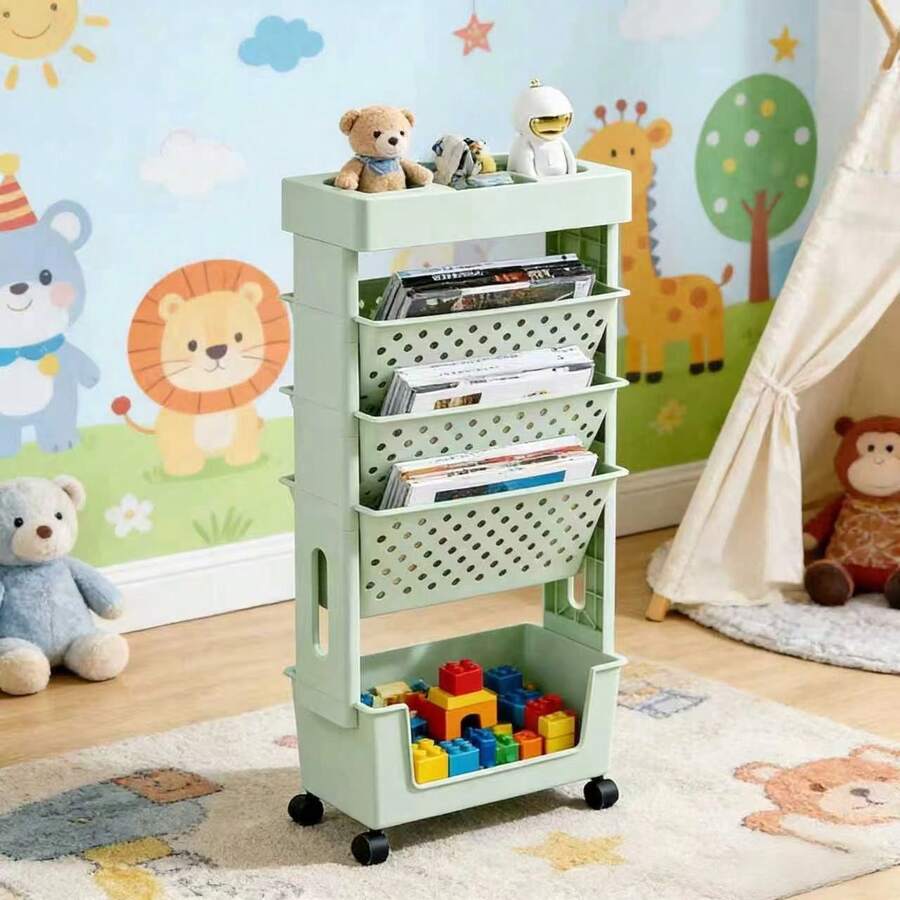 5-Tier Rolling Storage Cart Wi - Book Cart Rolling review and price