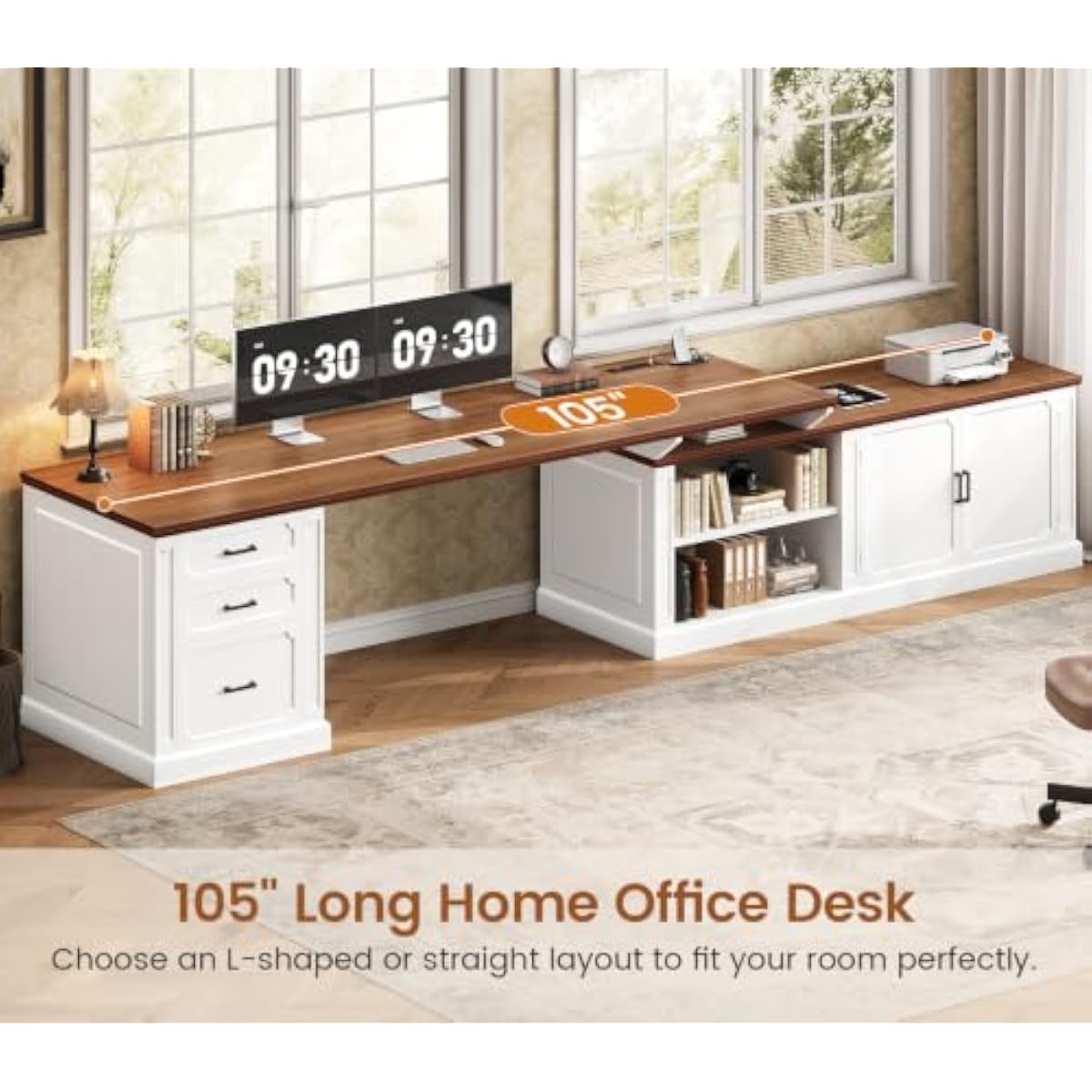 Farmhouse-style L-shaped works - Office Furniture Plus review and price