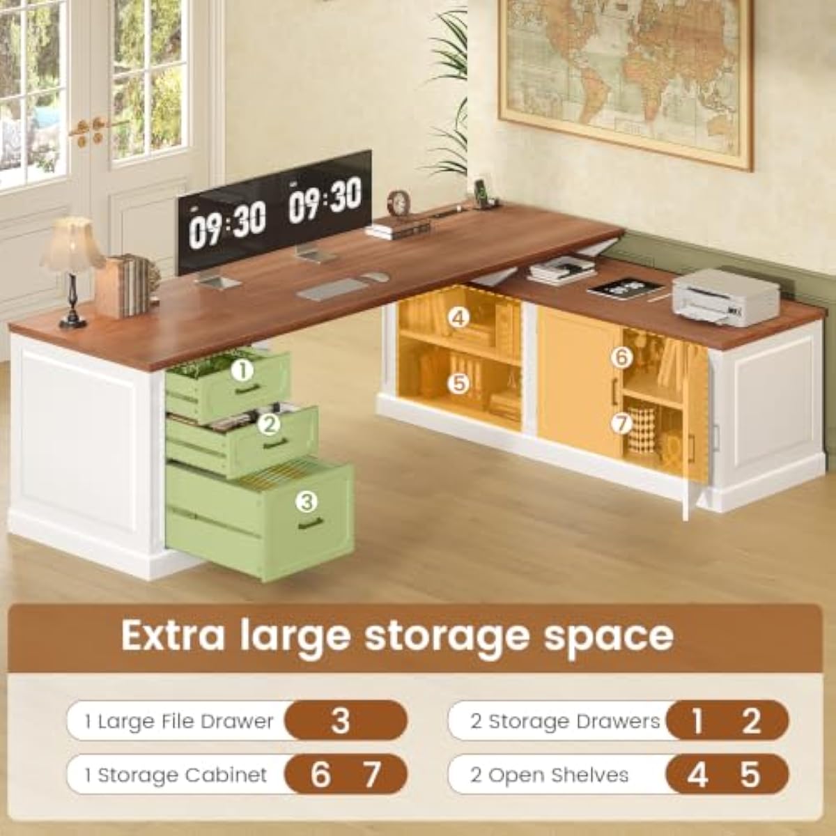 Farmhouse-style L-shaped works - Office Furniture Plus review and price