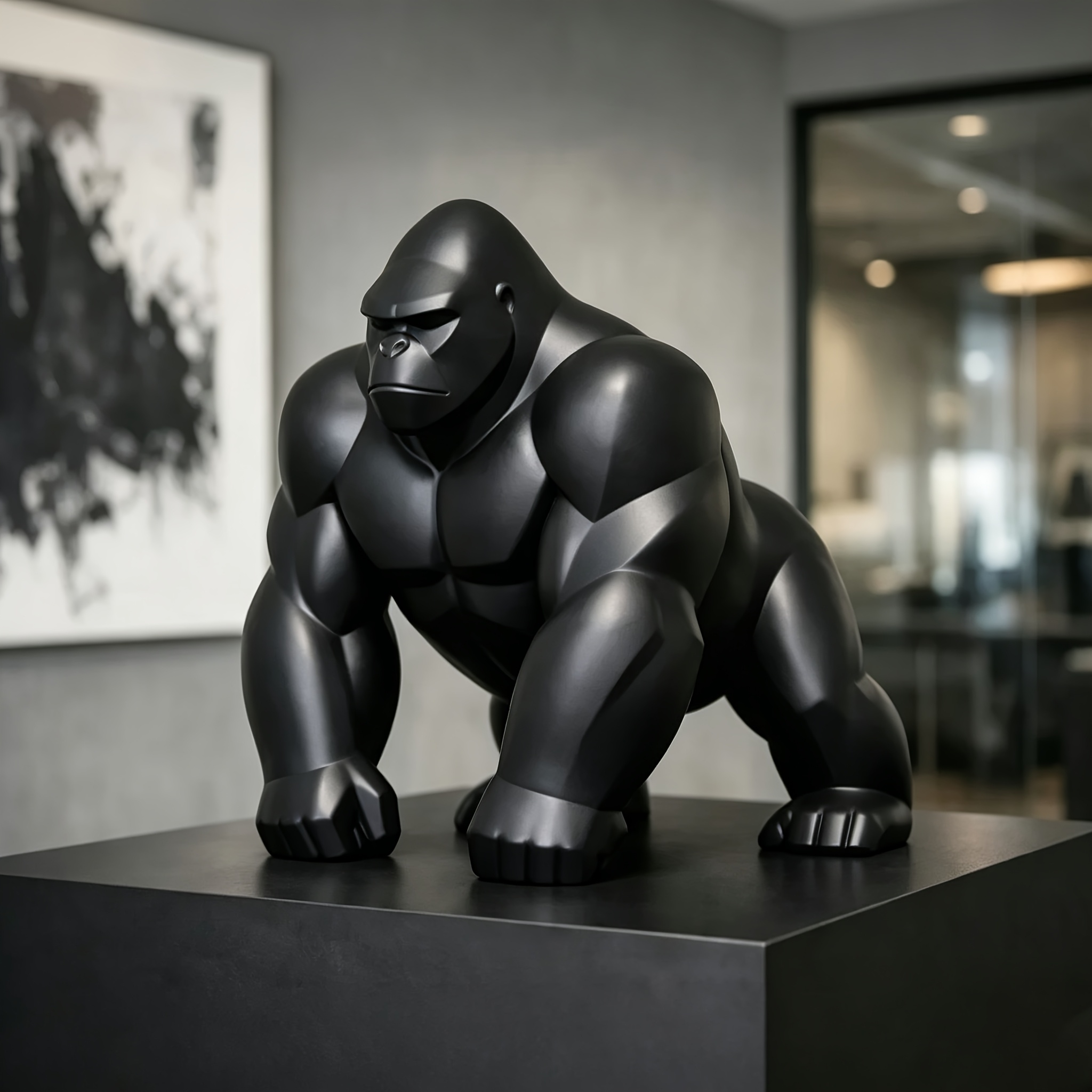 Geometric Gorilla Figurine 3D  - Office Furniture At Home review and price